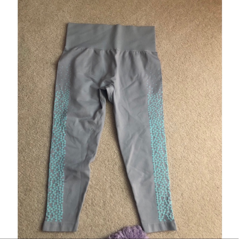 Grey/blue active leggings
